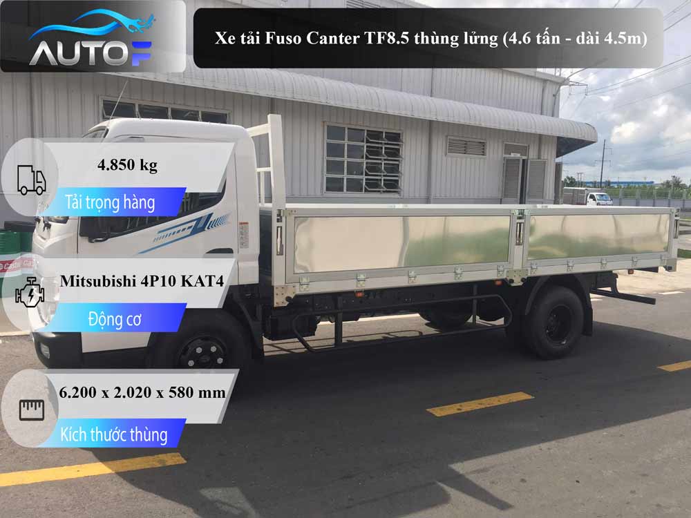 Xe tải Fuso Canter TF8.5 thùng lửng (4.6 tấn - dài 4.5m)